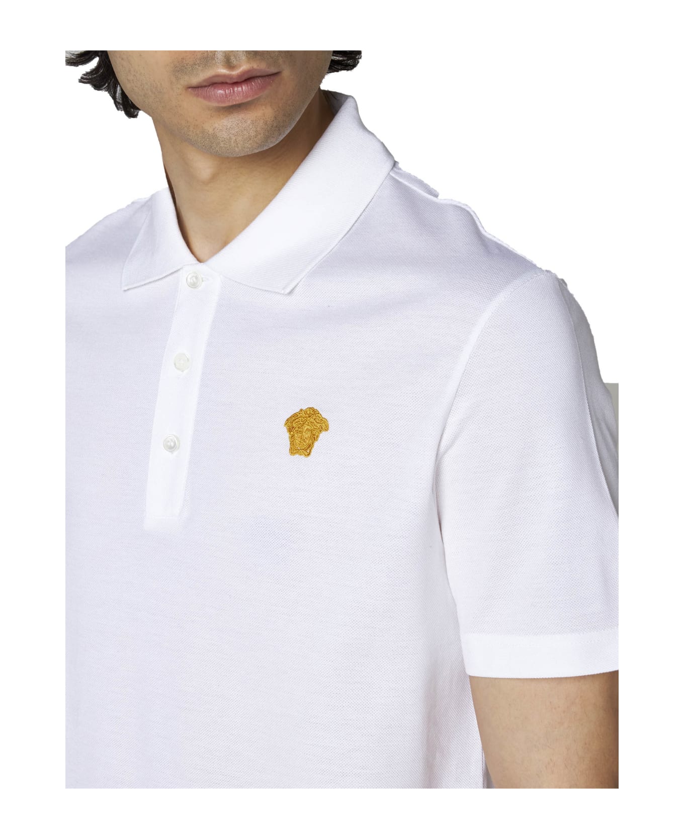 Versace Cotton Piquet Polo - White ポロシャツ