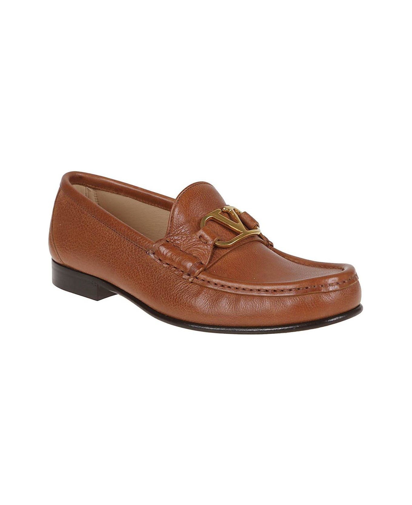 Valentino Garavani Garavani Vlogo Signature Almond Toe Loafers - Brown