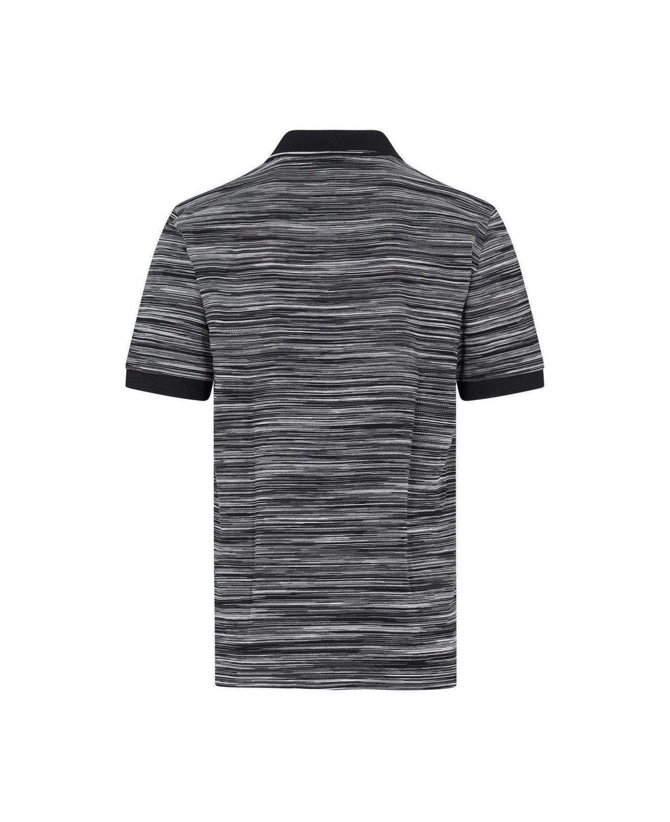 Missoni Classic Collar Shortsleeved Polo Shirt - BLACK/WHITE