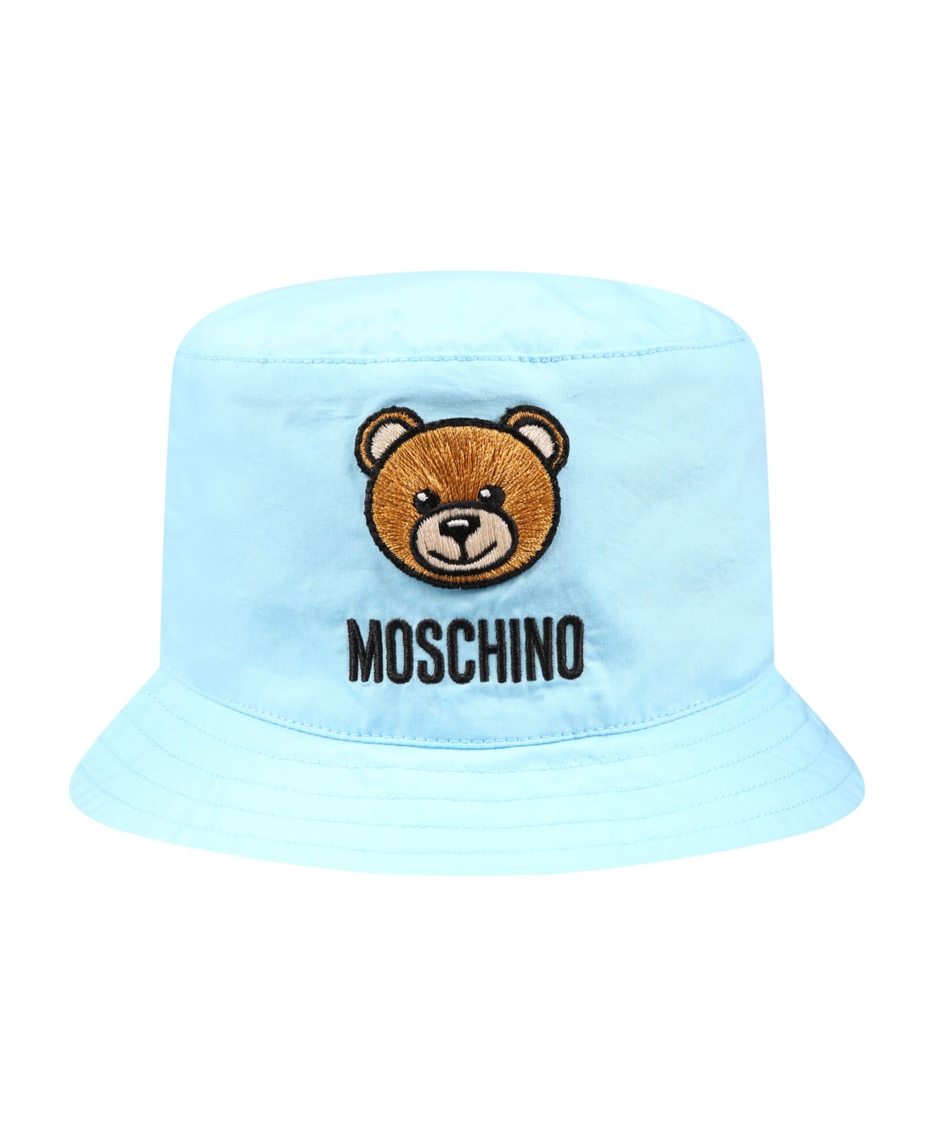 Moschino Sky Blue Cloche For Baby Boy With Teddy Bear - Light Blue アクセサリー＆ギフト