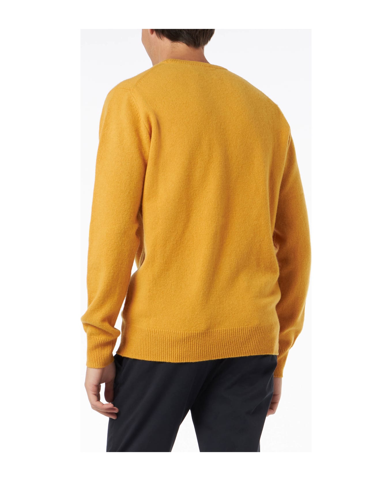 MC2 Saint Barth Ochre Yellow Sweater Regent In Lambswool - YELLOW