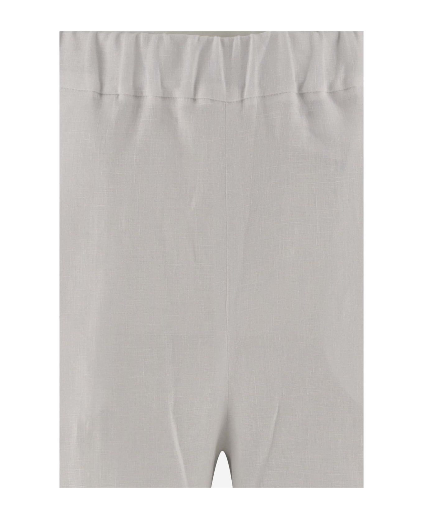 QL2 Straight-leg Linen Pants - White ボトムス