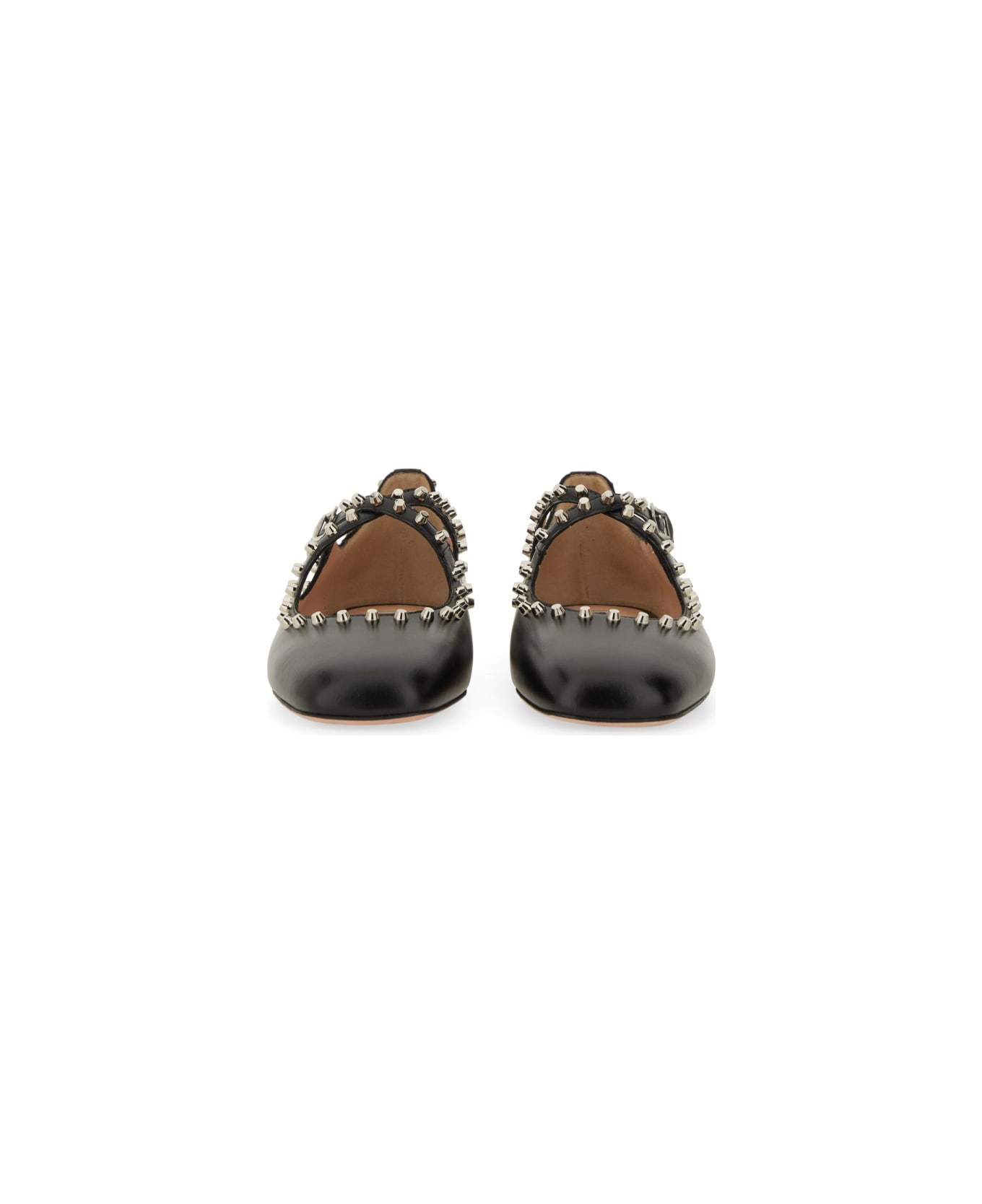 Bally 
ballyrina
 Black Leather Ballet Flats With Studs - BLACK