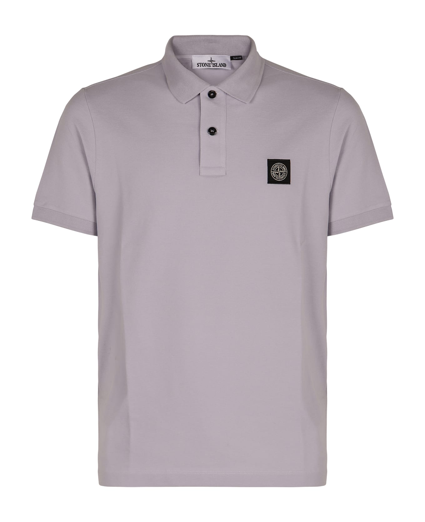 Stone Island Stretch Cotton Piqué Polo Shirt - Lilac