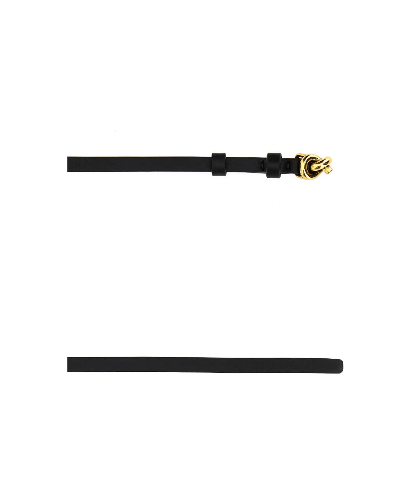 Bottega Veneta Black Leather Small Knot Belt - BLACK ベルト