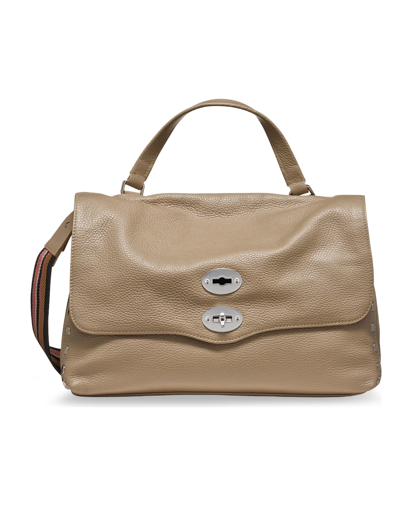 Zanellato Postina M Leather Crossbody Bag With Double Shoulder Strap - Graycreta