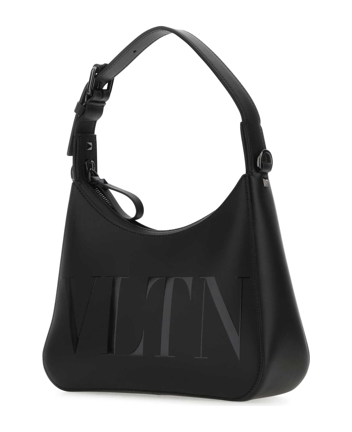 Valentino Garavani Black Leather Vltn Handbag - 0NO