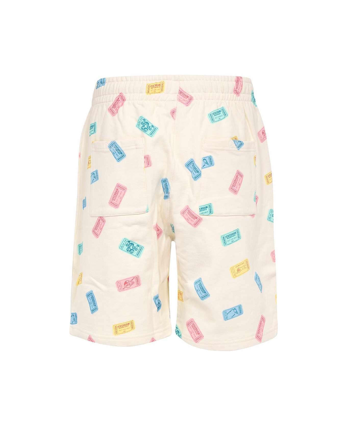 Icecream Cotton Bermuda Shorts - Ivory