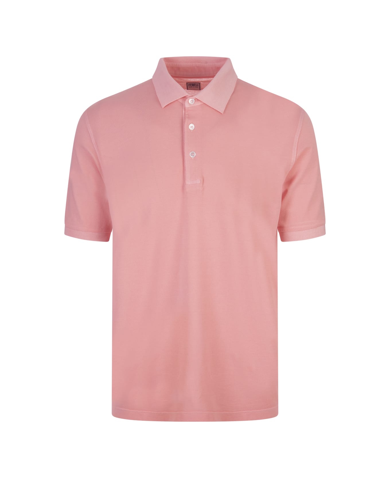 Fedeli Pink Cotton Pique Polo Shirt - Pink