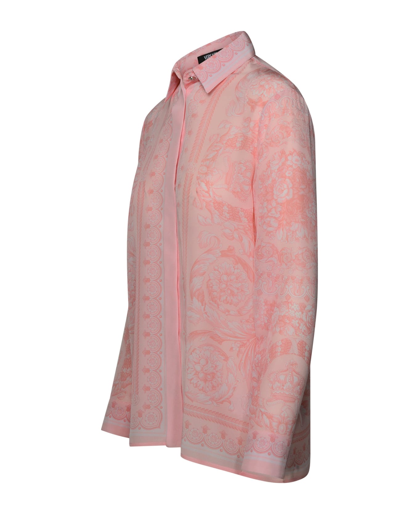 Versace 'barocco' Pink Silk Shirt - Pink