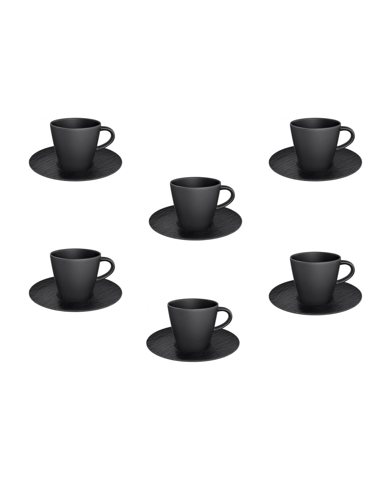 Villeroy & Boch Set 6 Tazze Caffè Americano Con Piattini - Nero