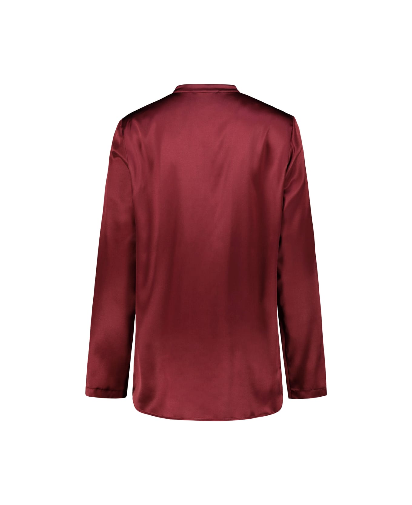 Drhope Mandarin Collar Blouse - Bordeaux