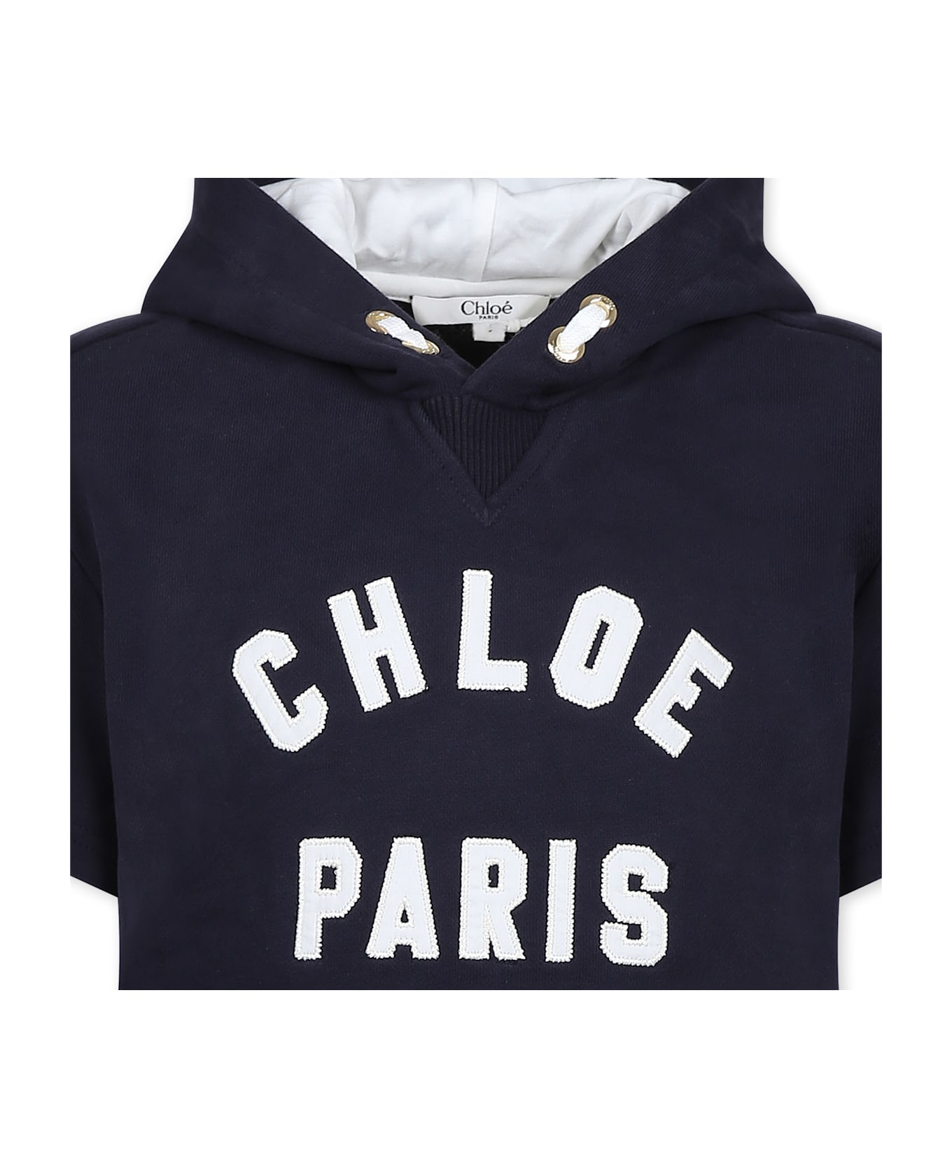 Chloé Blue Dress For Girl With Logo - Blue