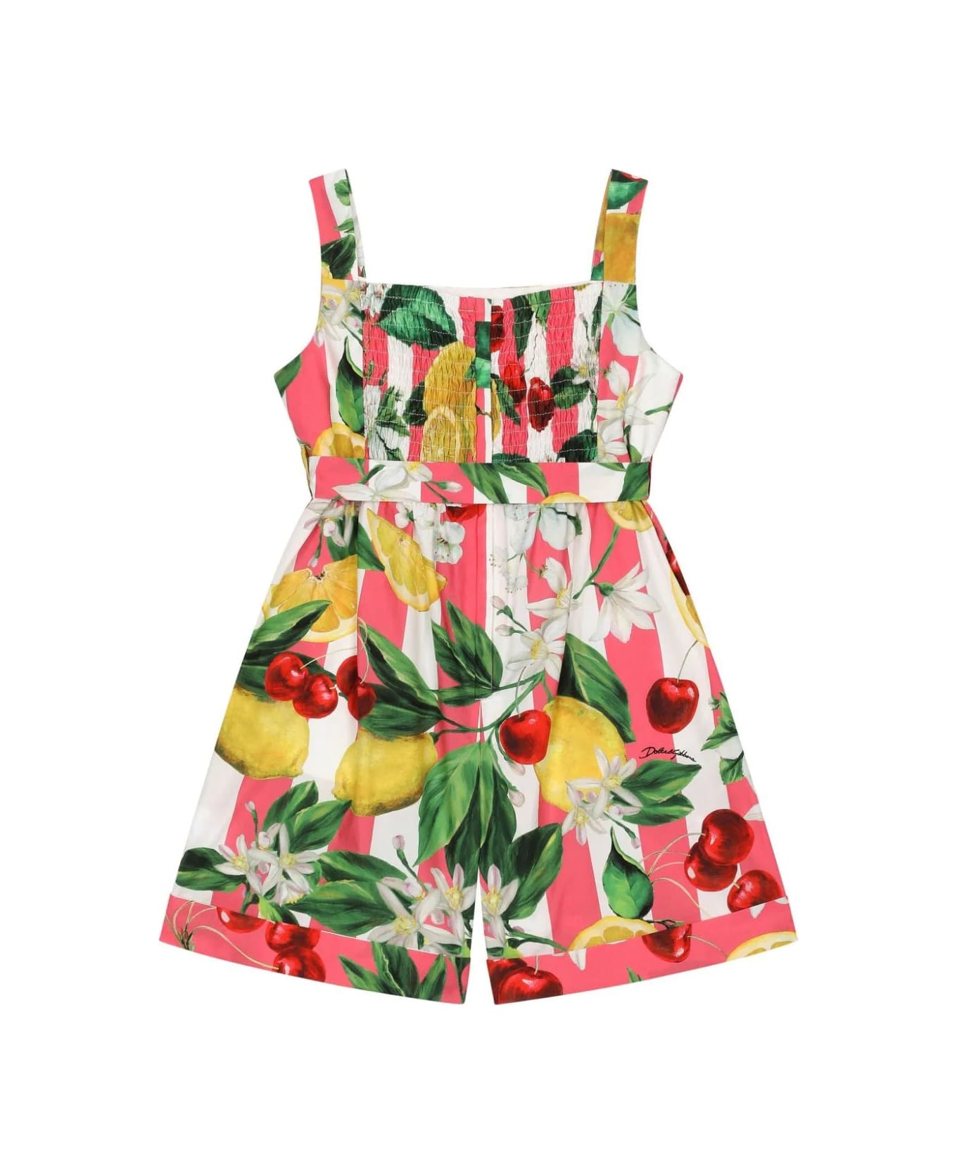 Dolce & Gabbana Lemon And Cherry Print Poplin Jumpsuit - Multicolour