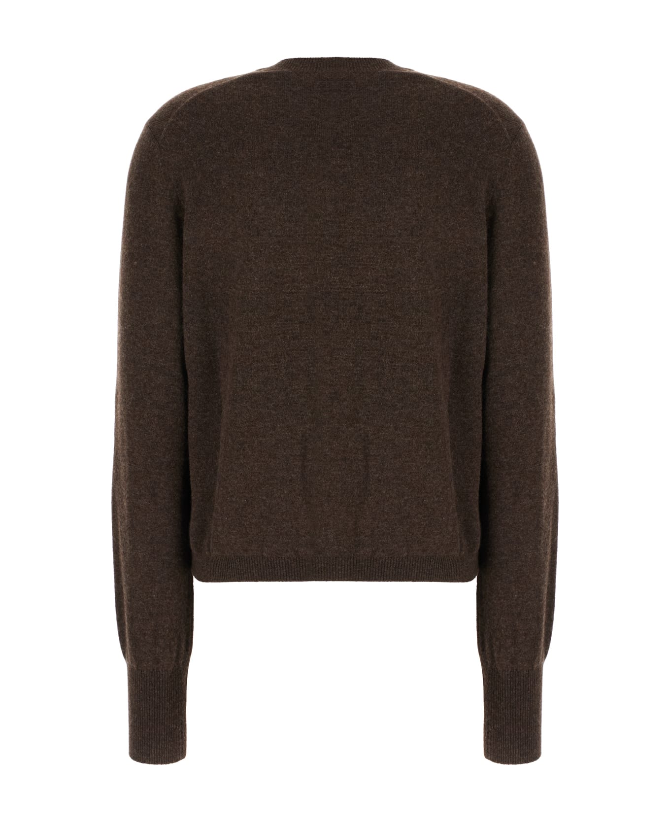 Ferragamo Chocolate Stretch Wool Blend Cardigan - BROWN