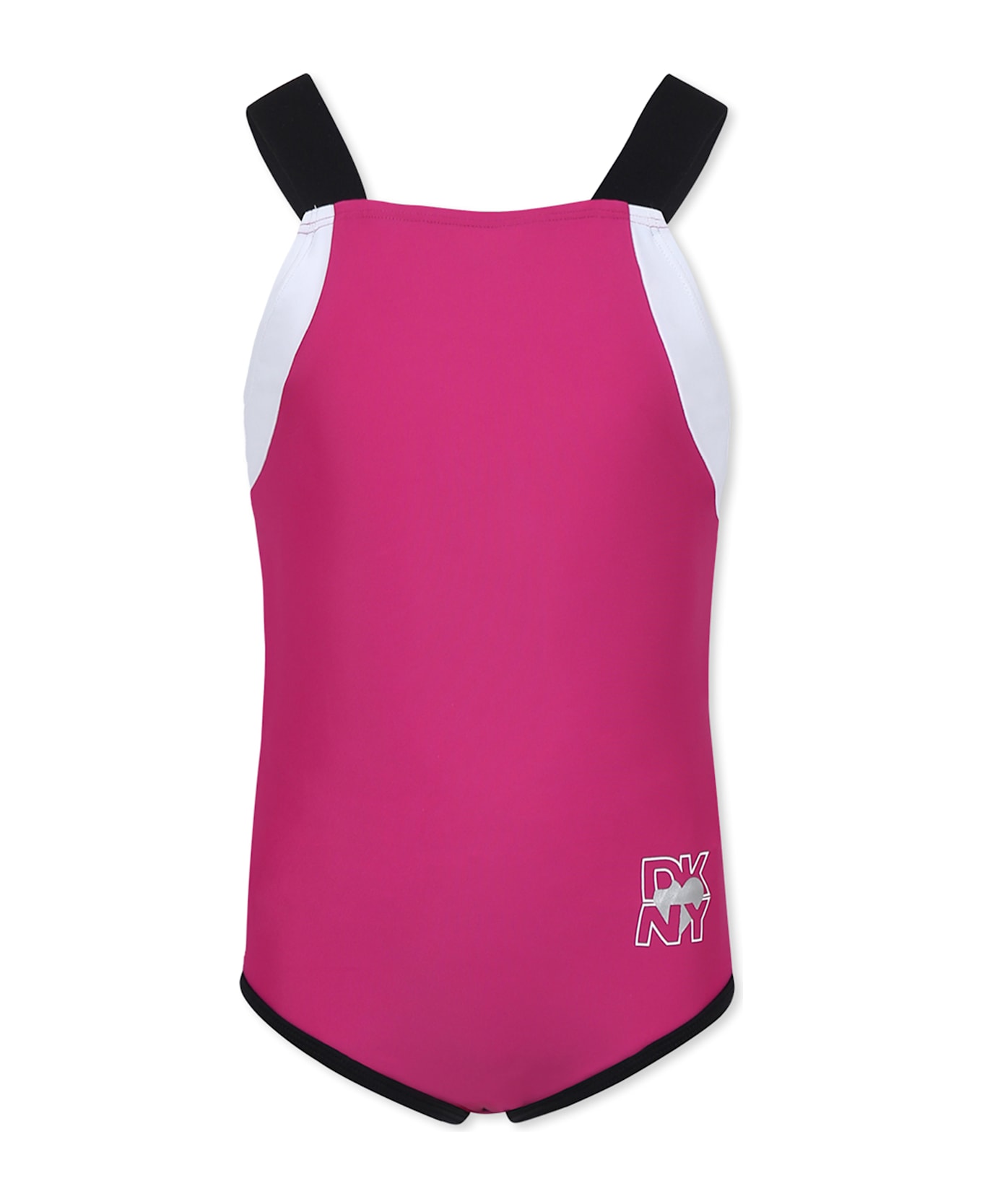 DKNY Fuchsia Swimsuit For Girl With Logo - Fuchsia