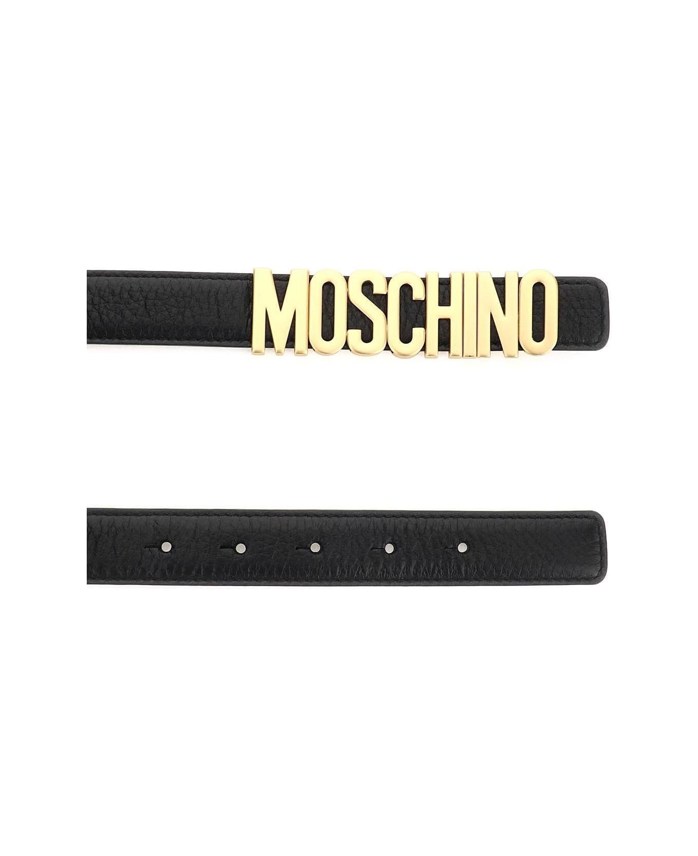 Moschino Lettering Logo Belt - black
