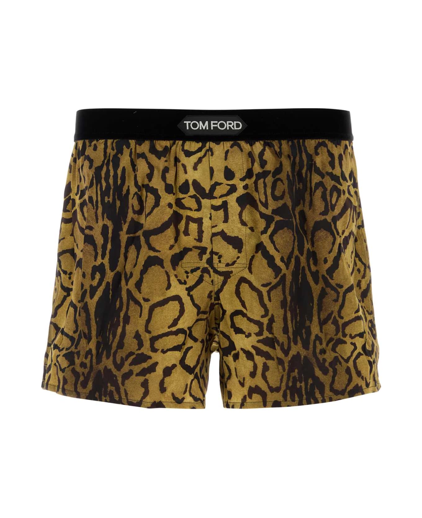 Tom Ford Printed Stretch Satin Boxer - BRONZE