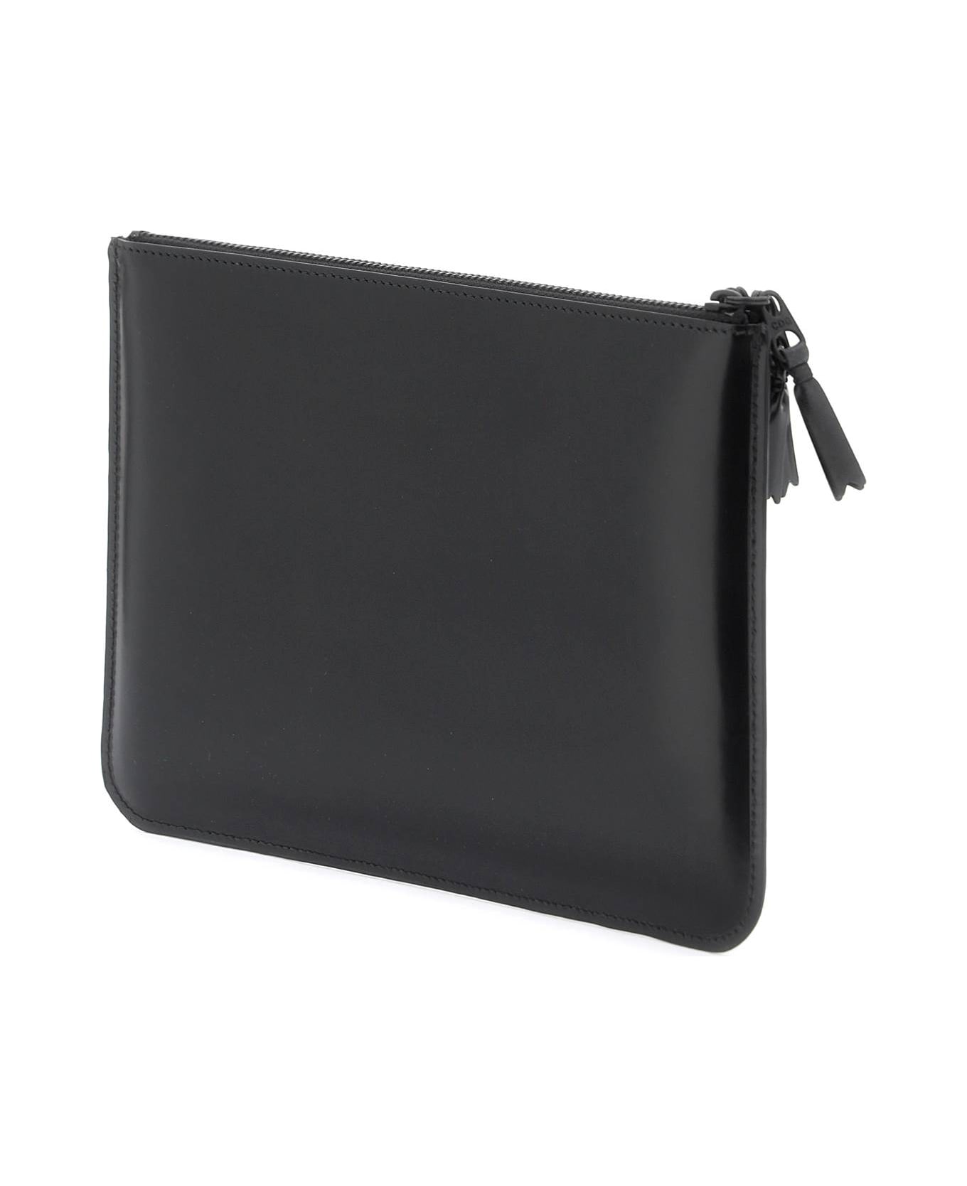 Comme des Garçons Wallet Brushed Leather Multi-zip Pouch With - BLACK (Black) トラベルバッグ