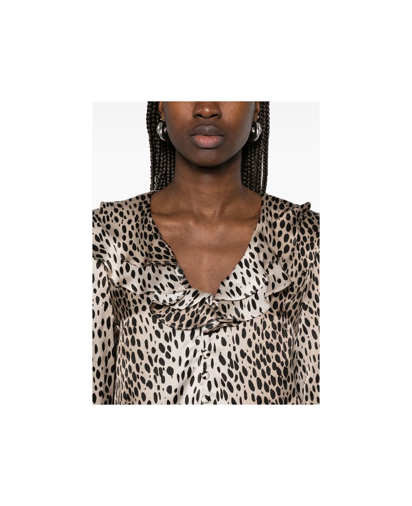 RIXO Top - BROWN/BLACK