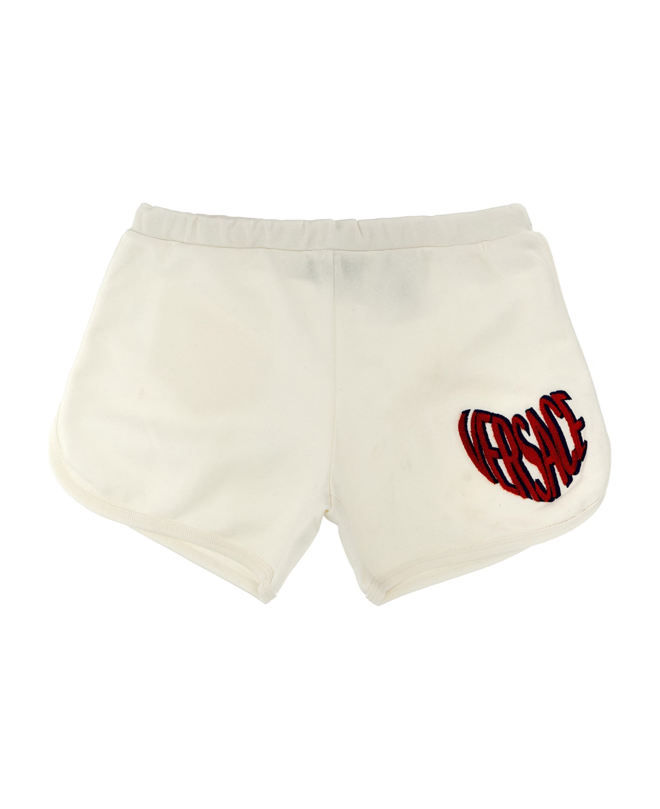 Versace Logo Embroidery Shorts - White