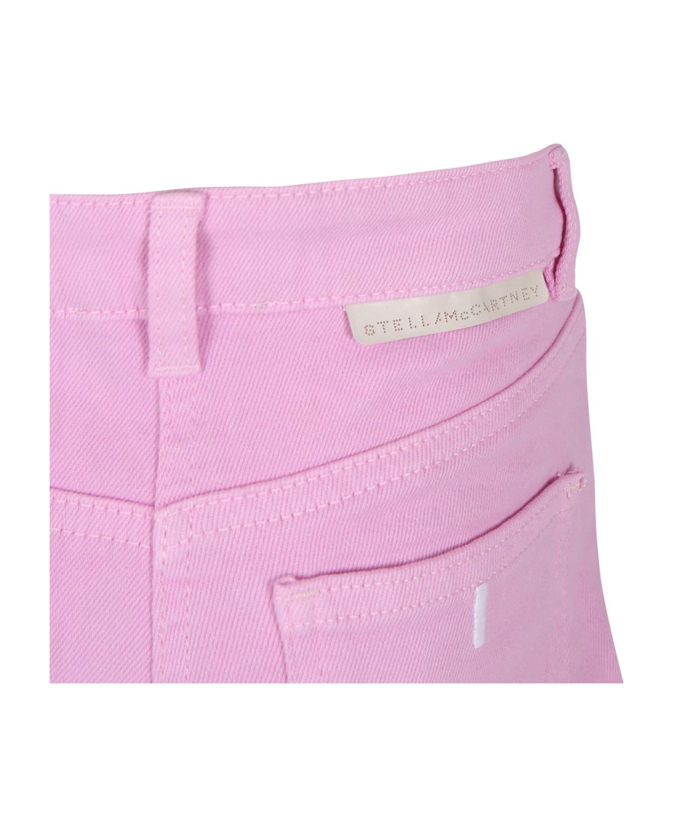 Stella McCartney Kids Pink Shorts For Girl With Logo - Pink ボトムス