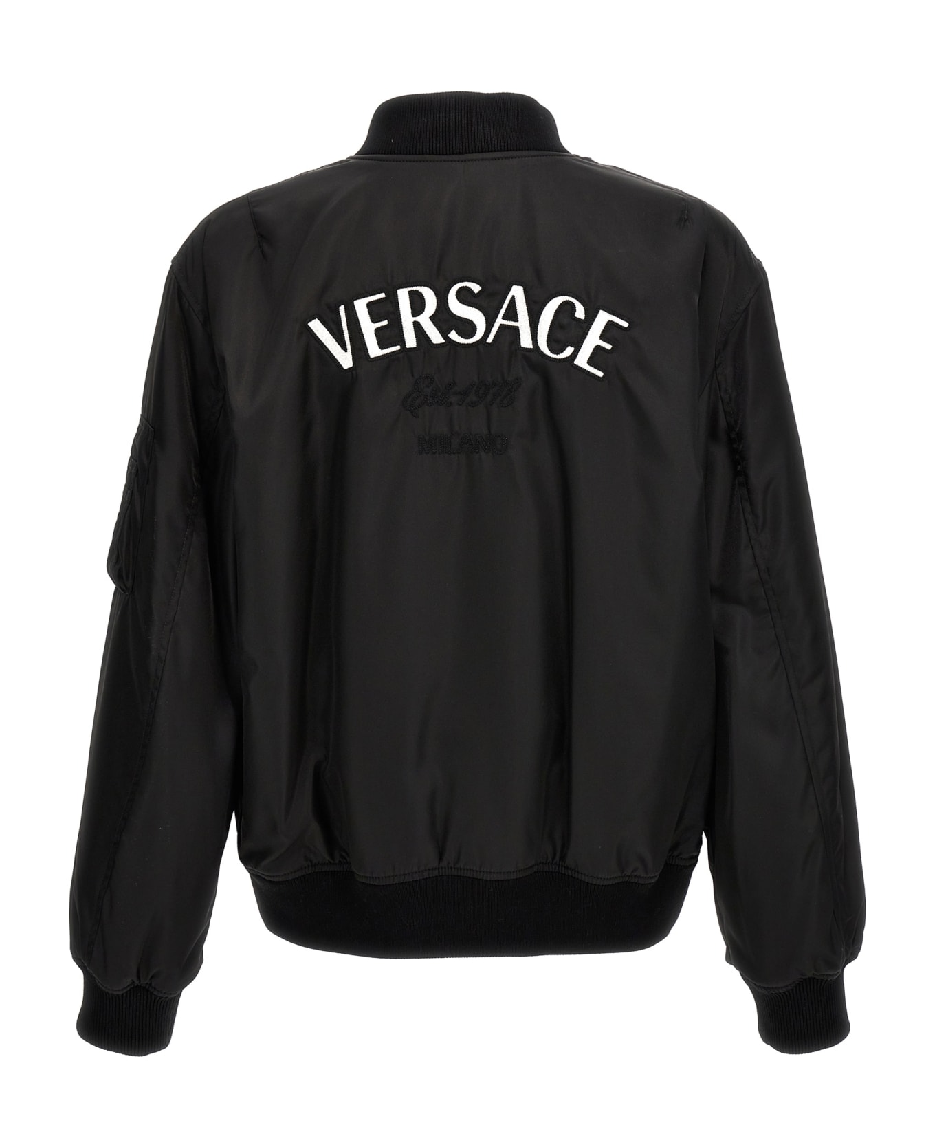 Versace Logo Bomber Jacket - Nero