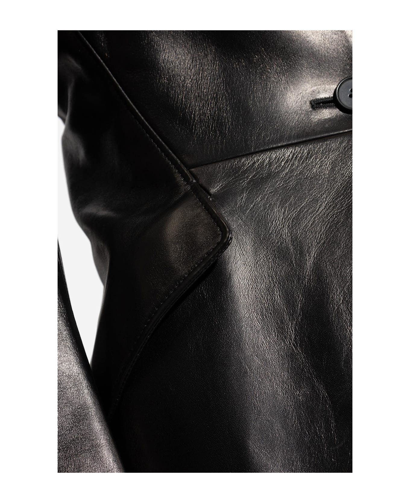 Alexander McQueen Leather Blazer - Black