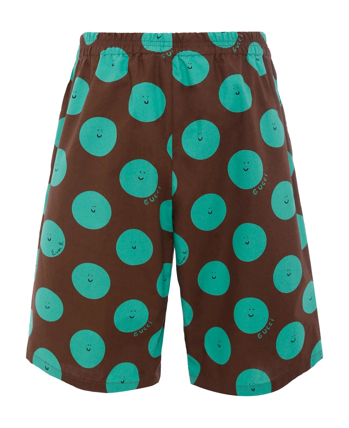 Gucci Brown Shorts For Kids With Sun - Brown
