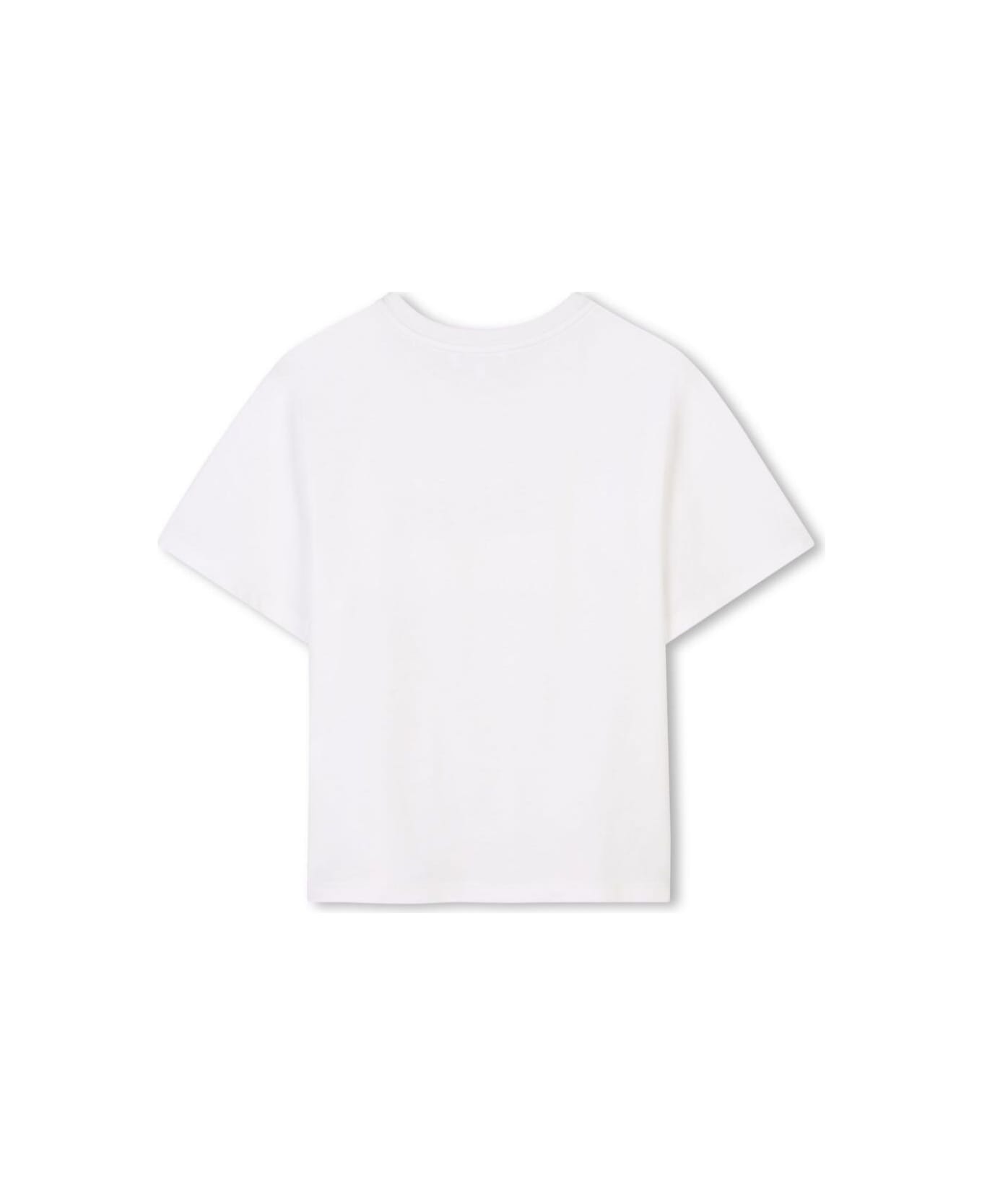 Chloé White T-shirt With Lettering Logo On The Front In Cotton Girl - White