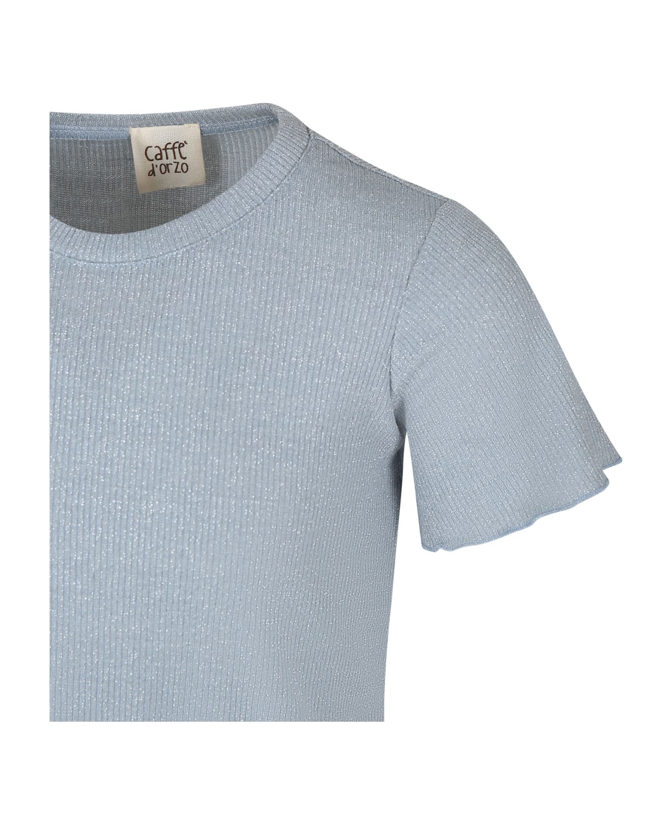Caffe' d'Orzo Light Blue T-shirt Suit For Girl With Tulle - Light Blue Tシャツ＆ポロシャツ