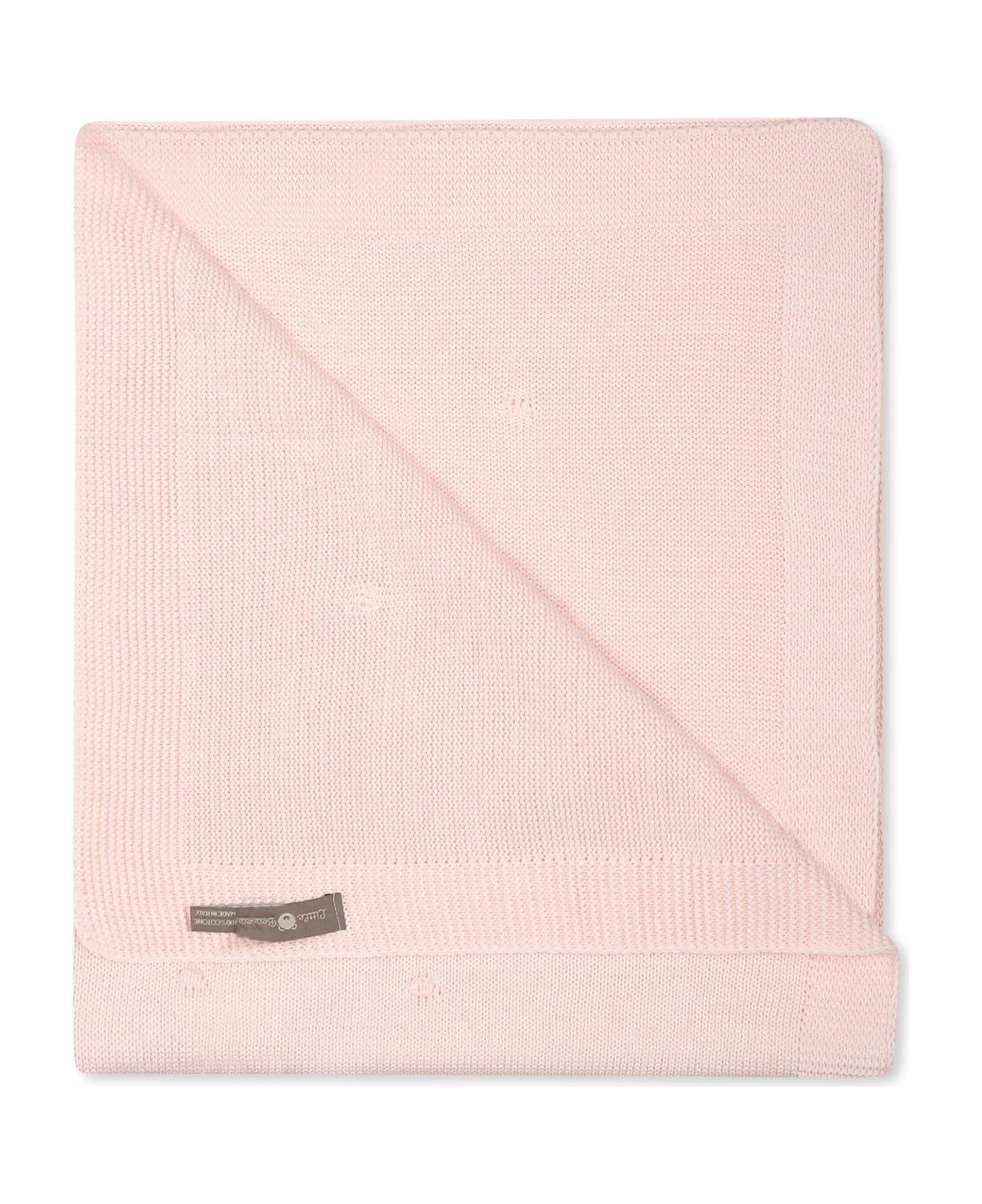 Little Bear Pink Blanket For Baby Girl With Polka Dots - Pink