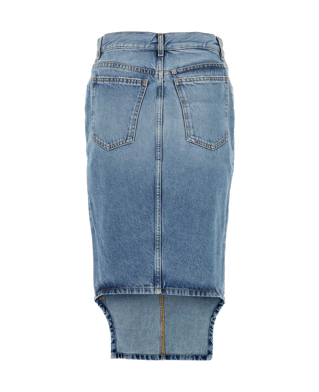 Givenchy Denim Midi Skirt - LIGHTBLUE