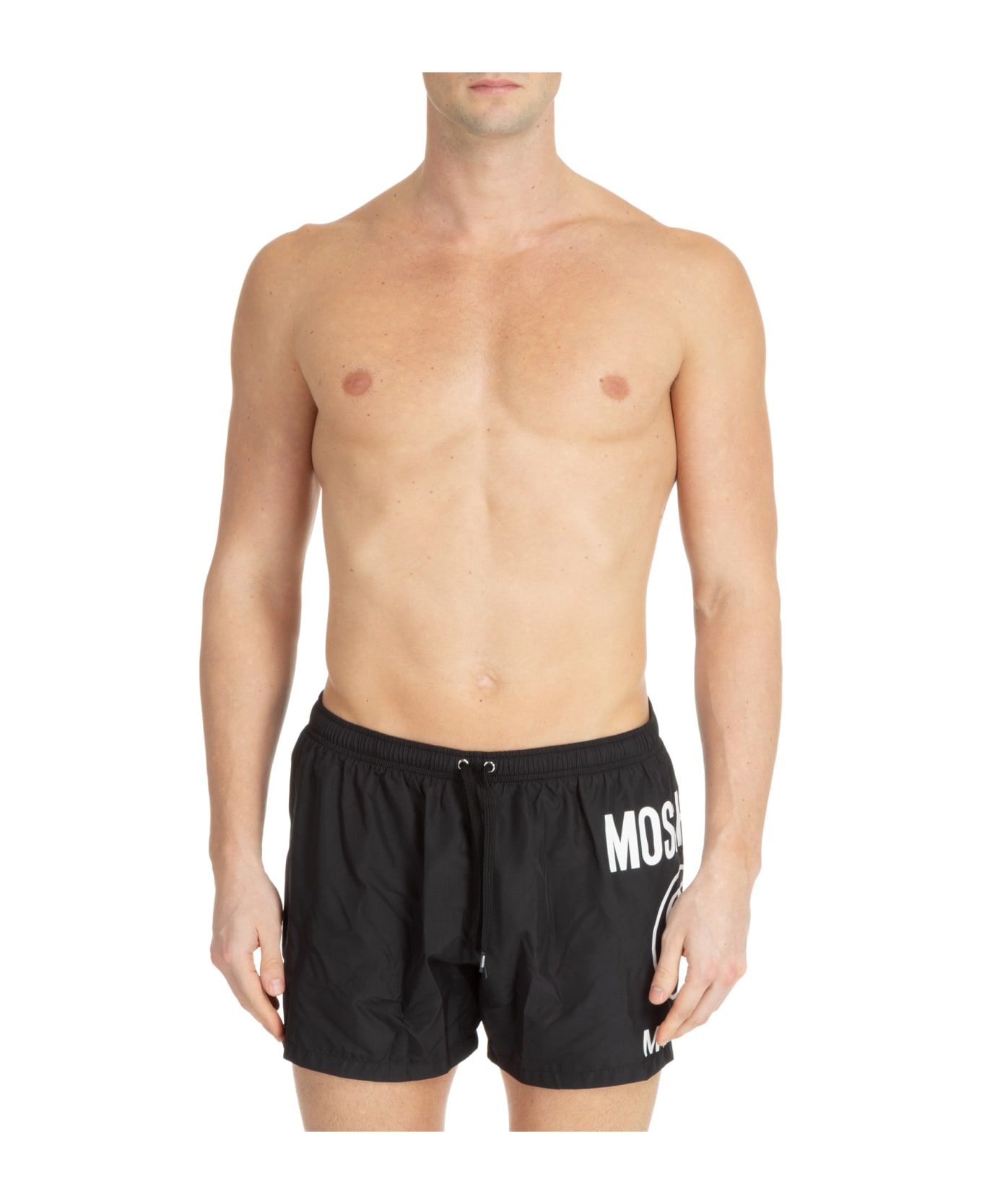 Moschino Double Question Mark Swim Shorts - Black
