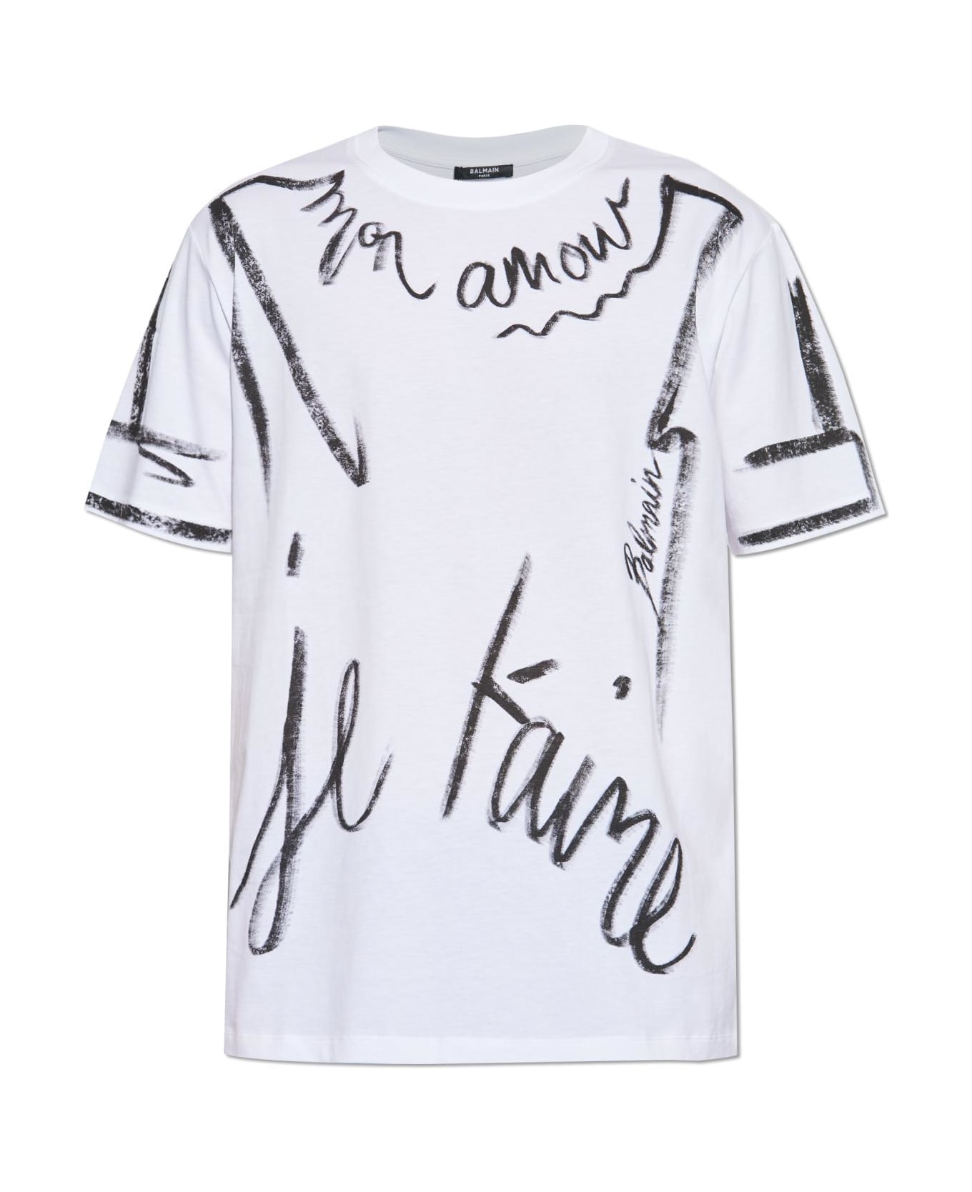Balmain T-shirt With Print - Bianco