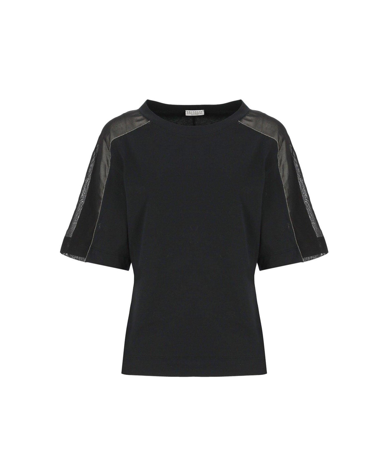 Brunello Cucinelli Panelled Crewneck T-shirt - Black
