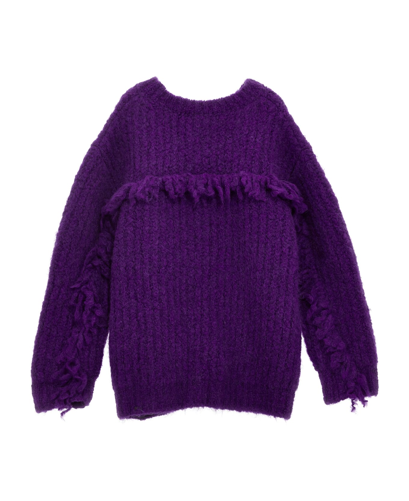 Douuod Fringed Sweater - Purple