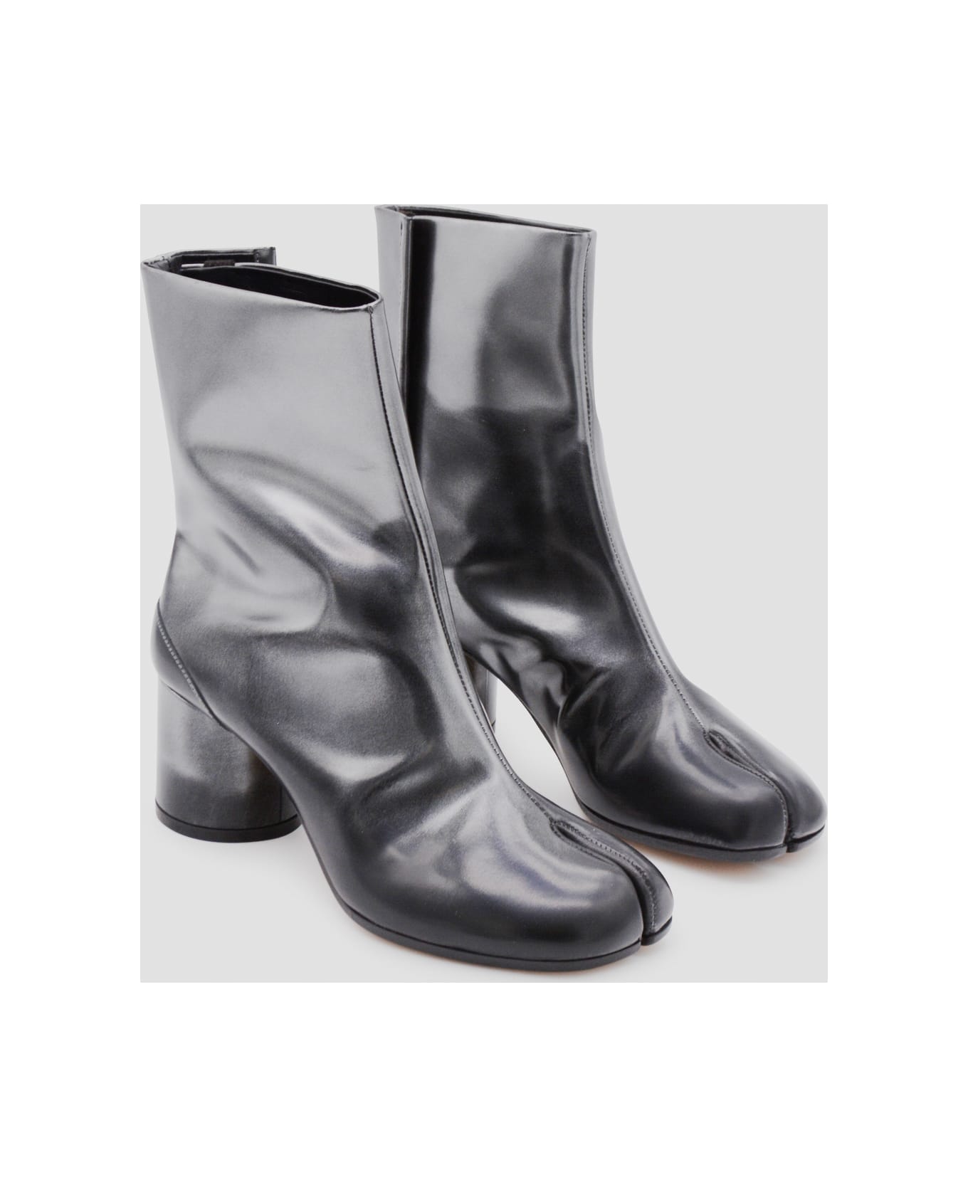 Maison Margiela Silver/black Leather Boots - SILVER/BLACK