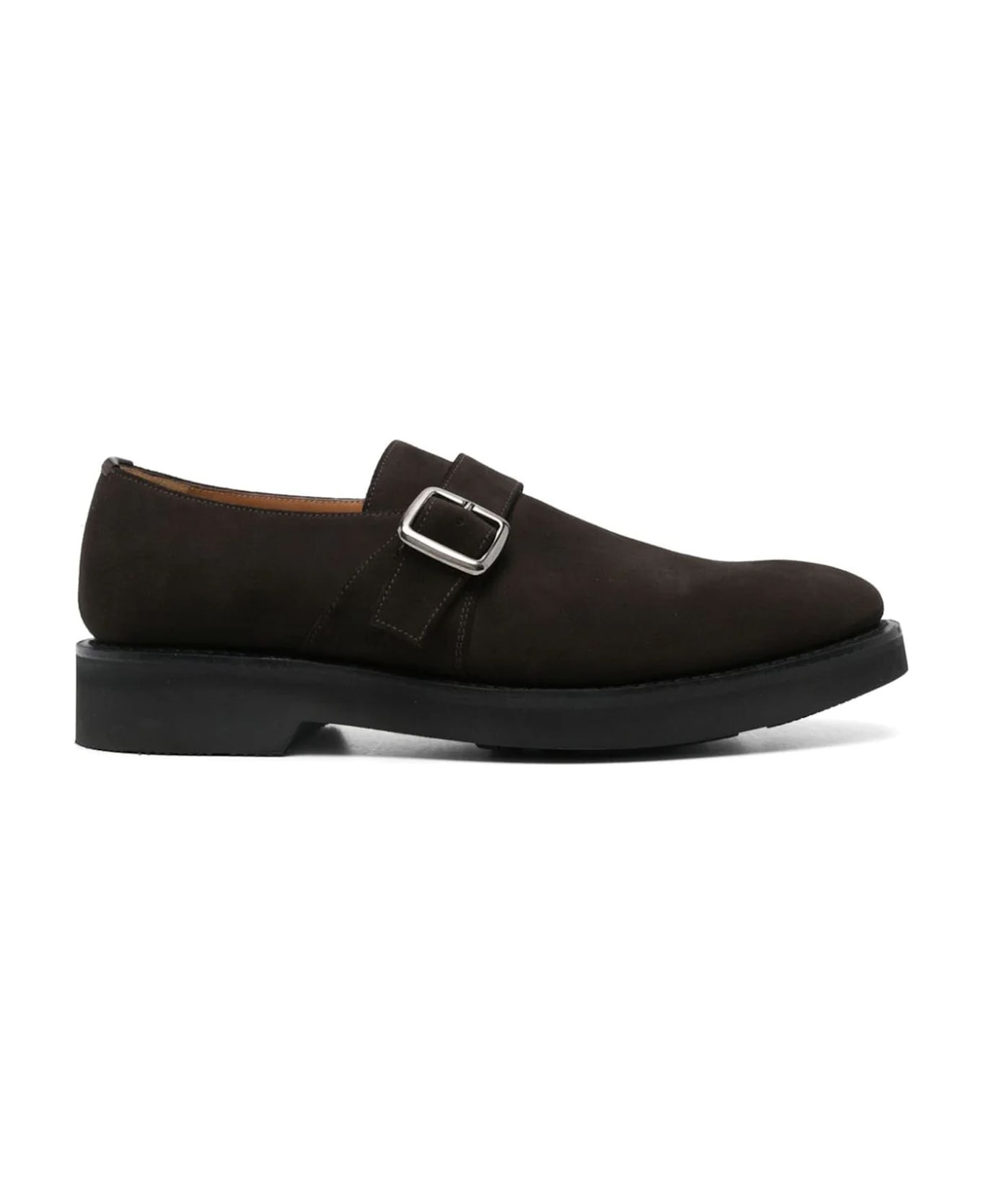 Church's Coffee Brown Calf Suede Westbury Monk Shoes - Brown