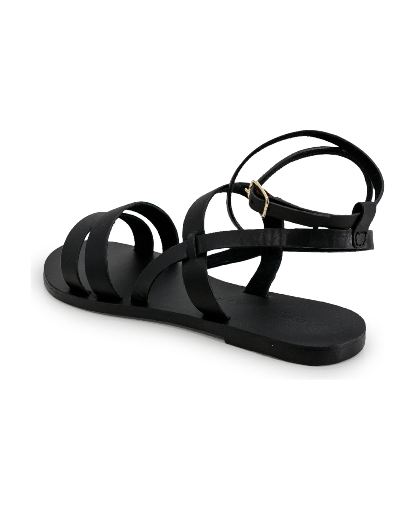 Manebi Mika Leather Sandals - Black