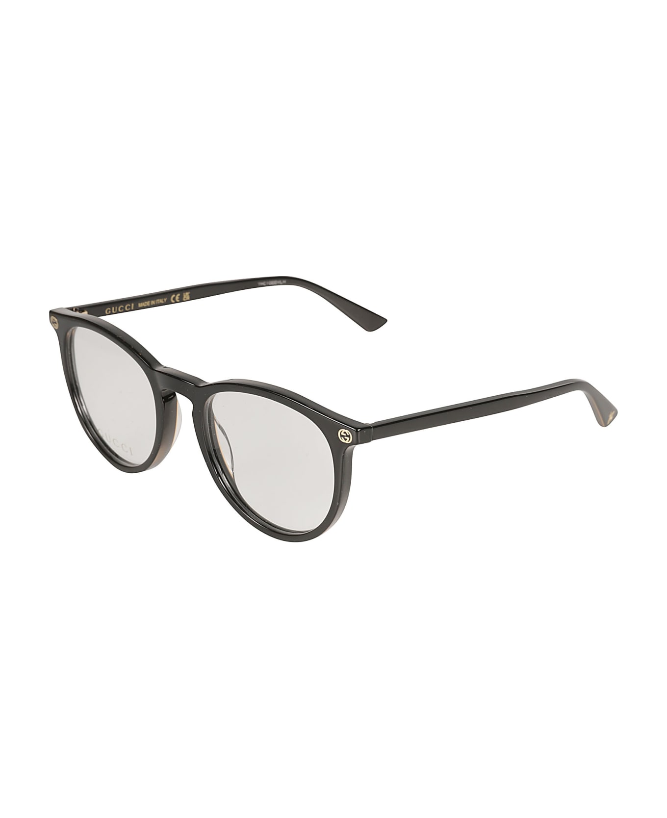 Gucci Eyewear Round Frame Glasses - Black/Transparent アイウェア