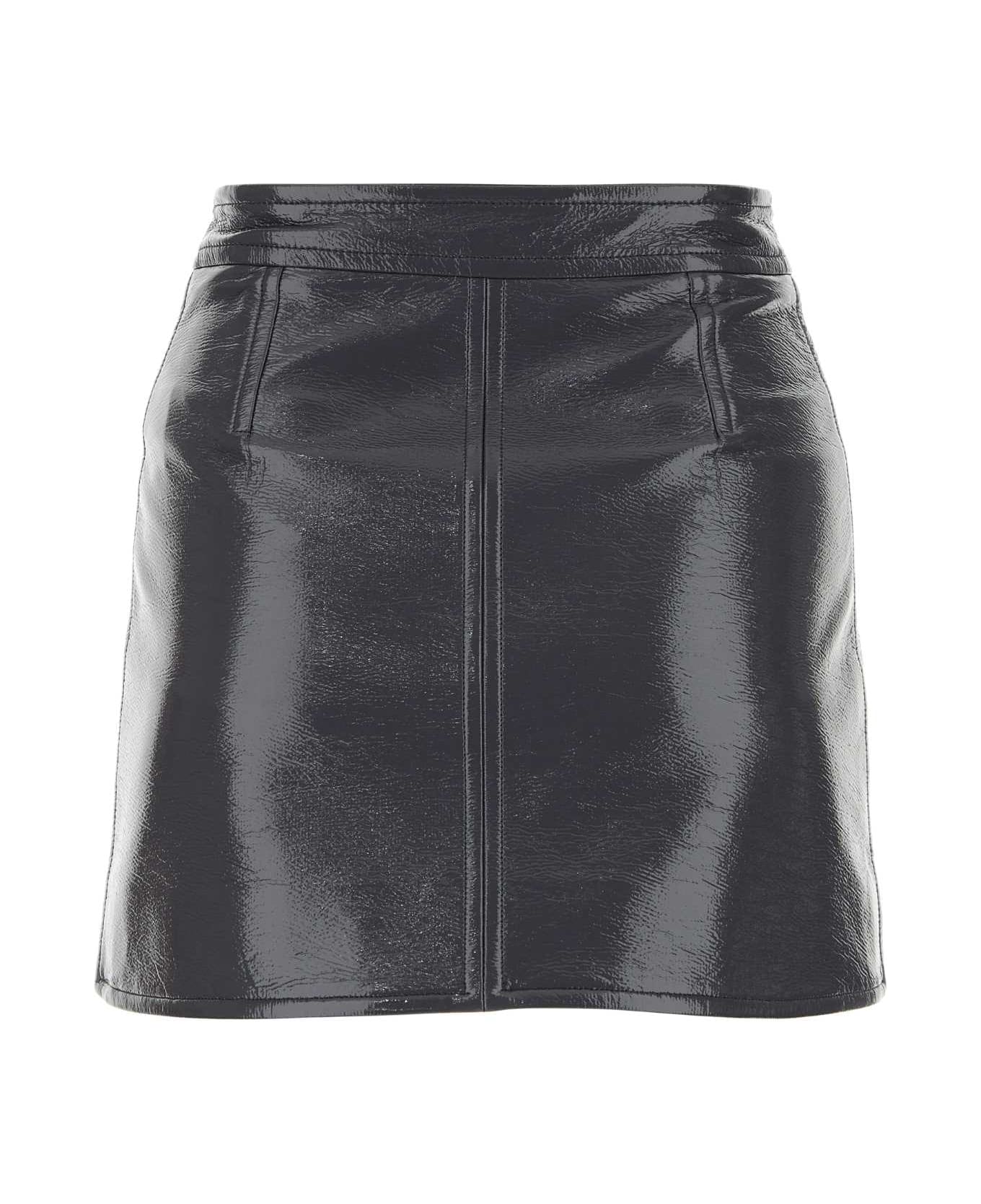 Courrèges Black Vinyl Mini Skirt - STEELGREY スカート