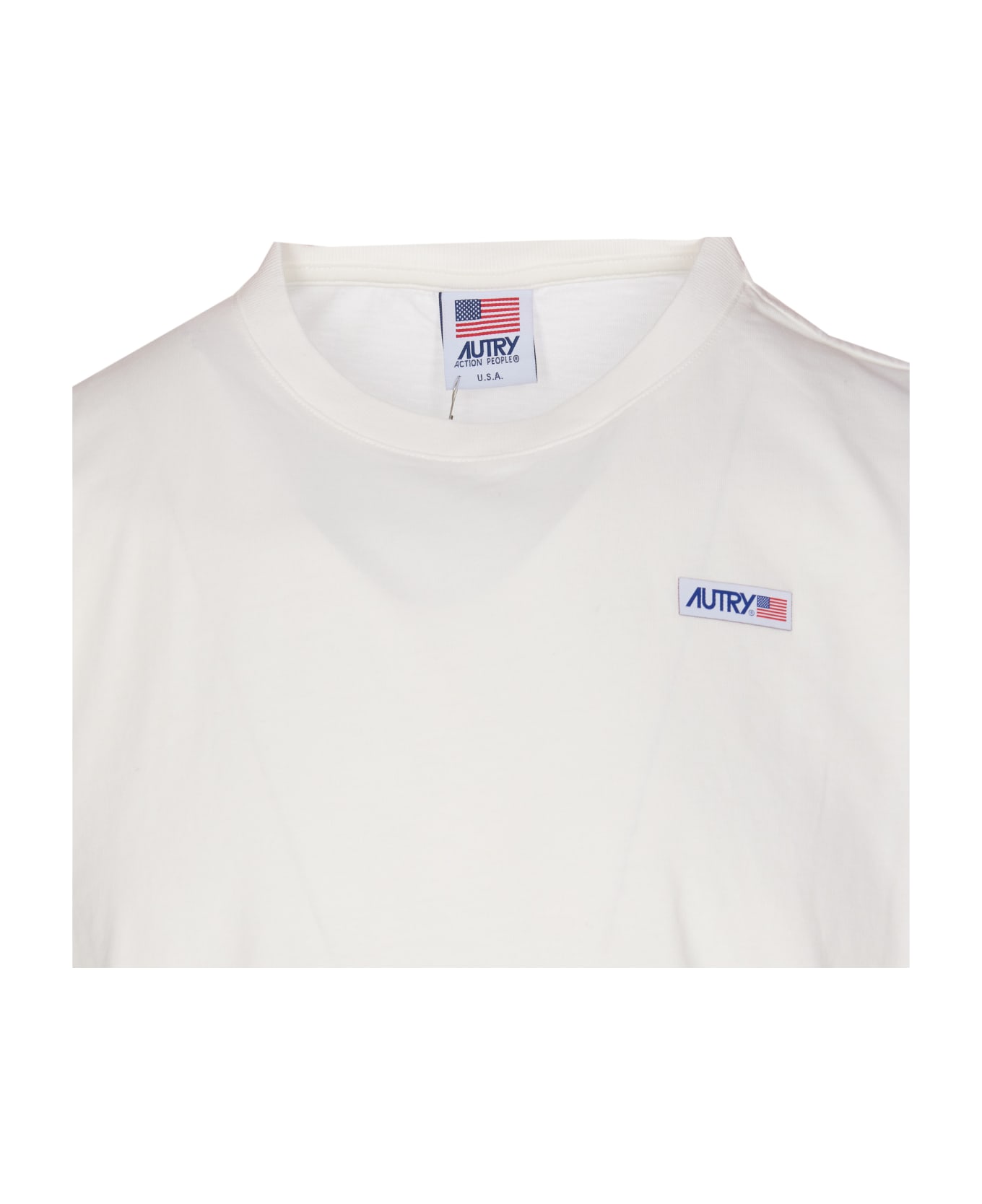 Autry Cotton T-shirt With Logo - Bianco