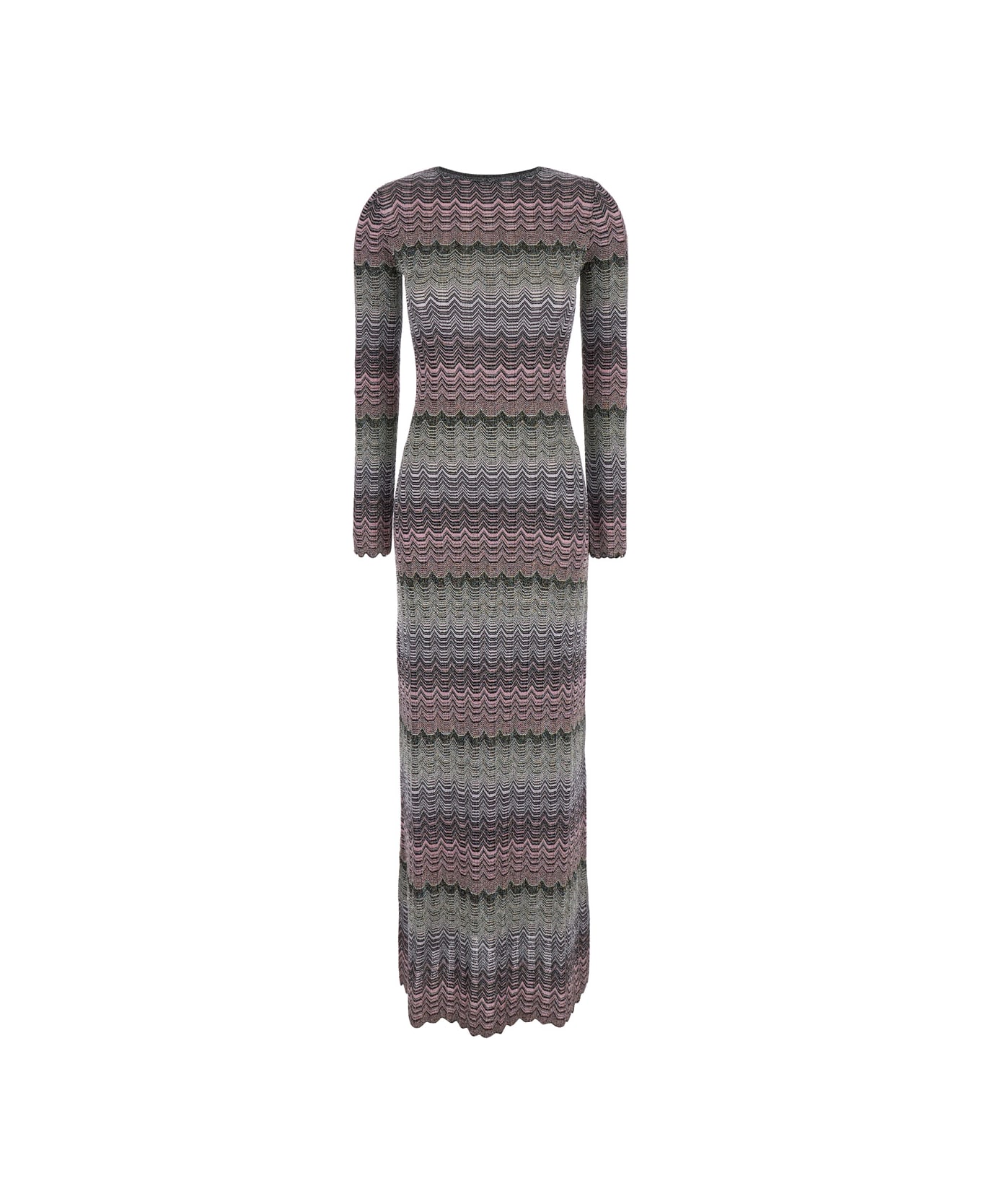 Missoni Multicolor Long Dress With Greek Motif In Lurex Blend Woman - Multicolor