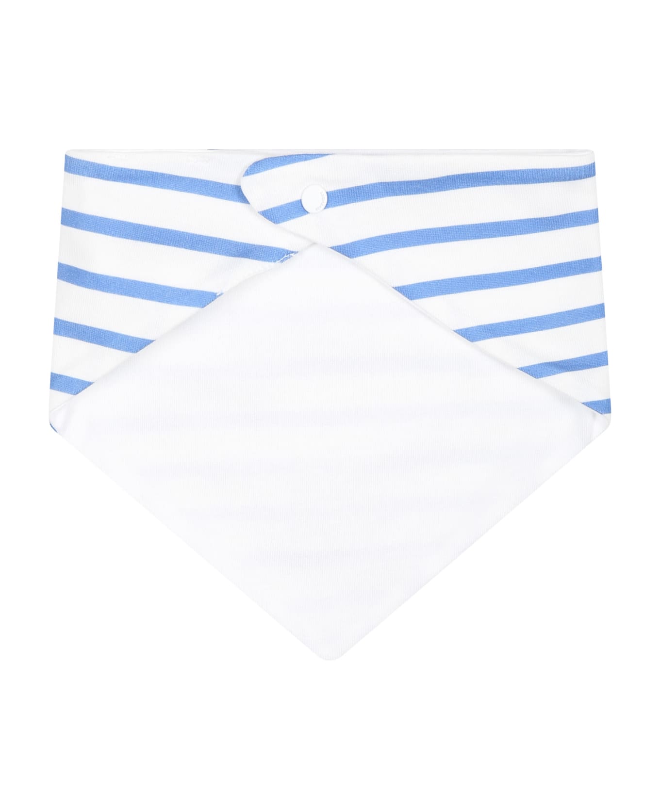 Givenchy Light Blue Romper For Baby Boy With Stripes And Logo - Light Blue ボディスーツ＆セットアップ