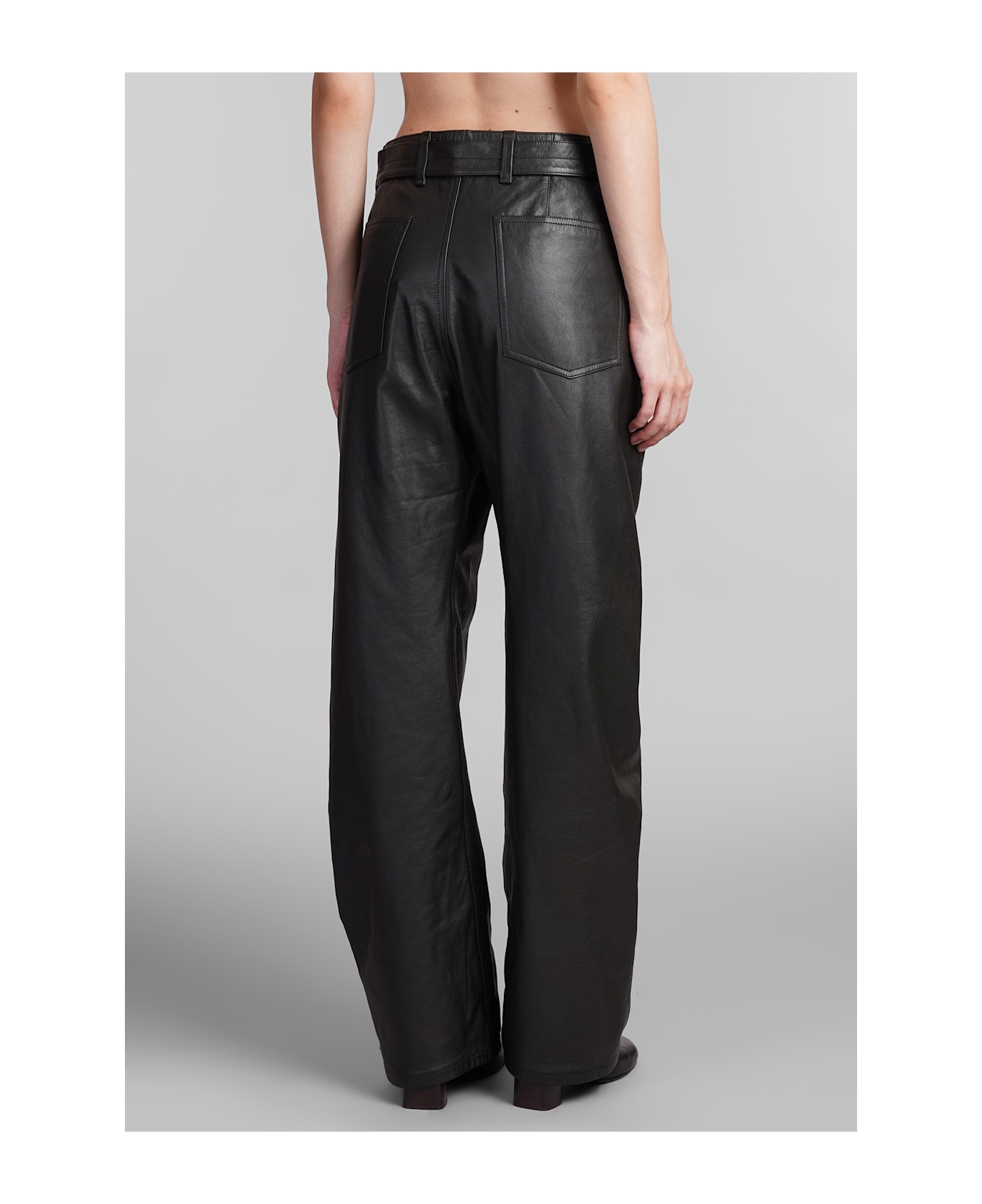 Lemaire Pants In Brown Leather - brown