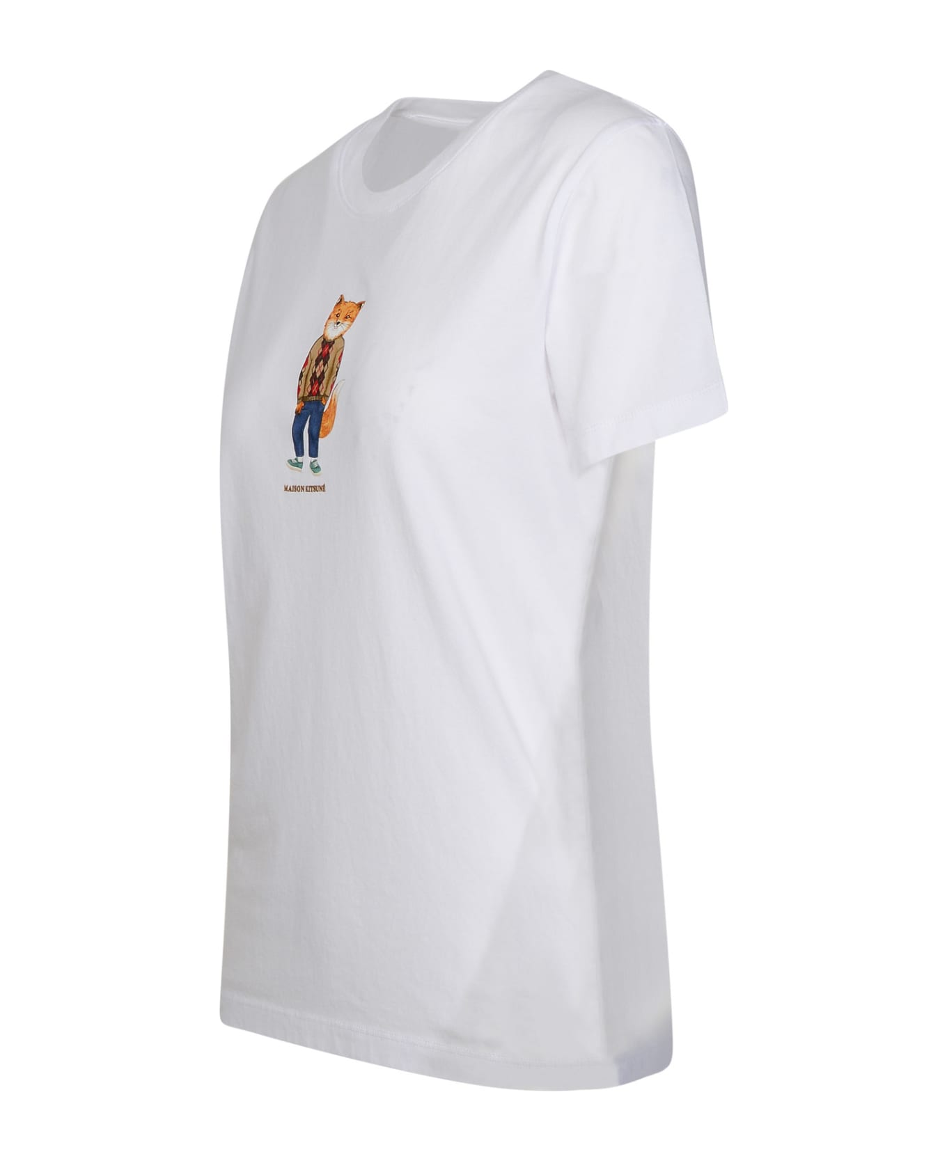 Maison Kitsuné 'dressed Fox' White Cotton T-shirt - White