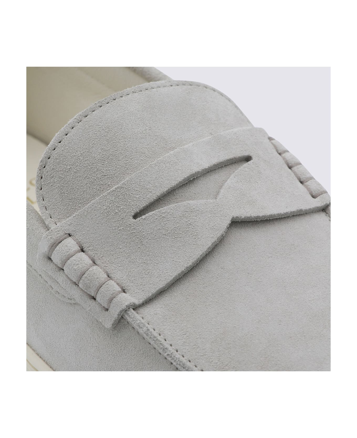 Brunello Cucinelli Grey Leather Laofers - MASTICE