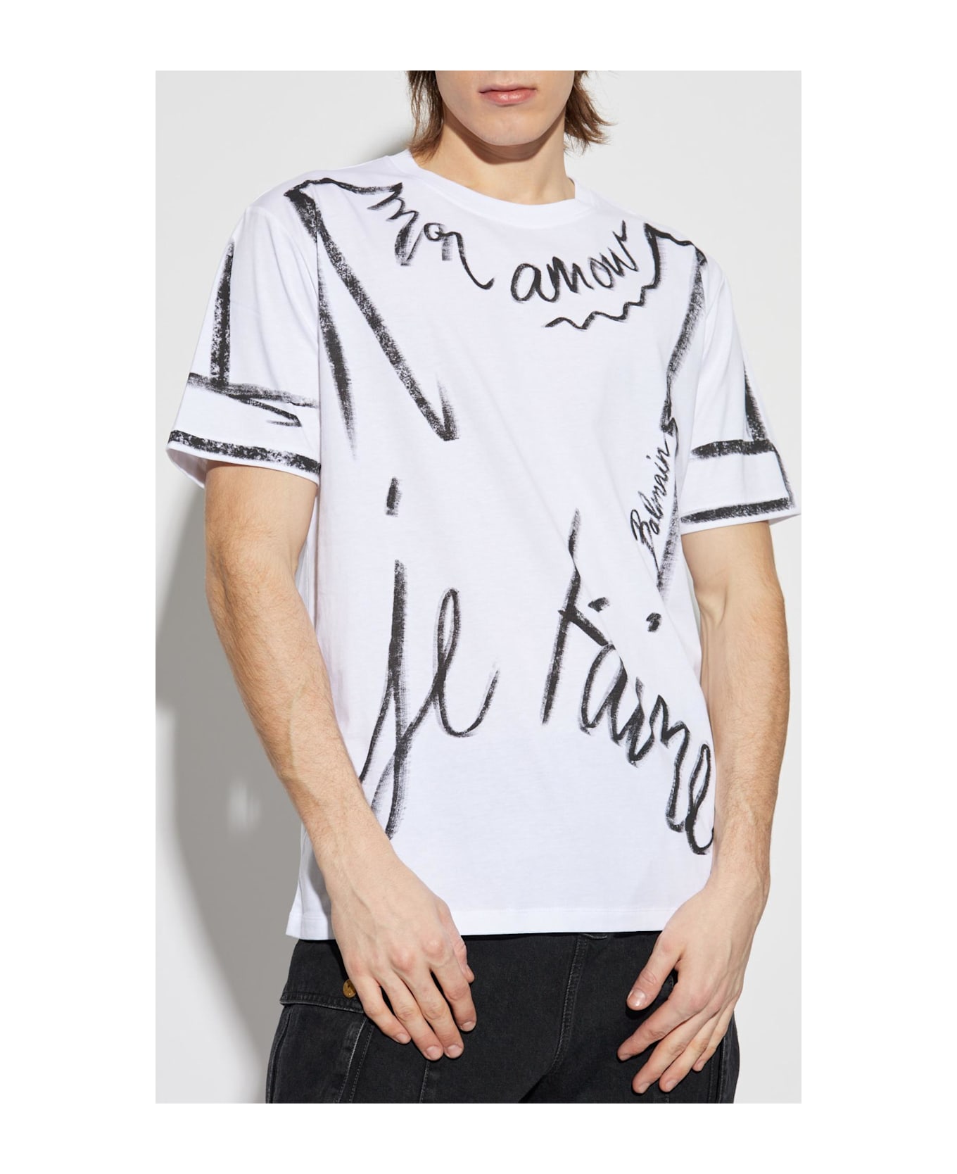 Balmain T-shirt With Print - Bianco