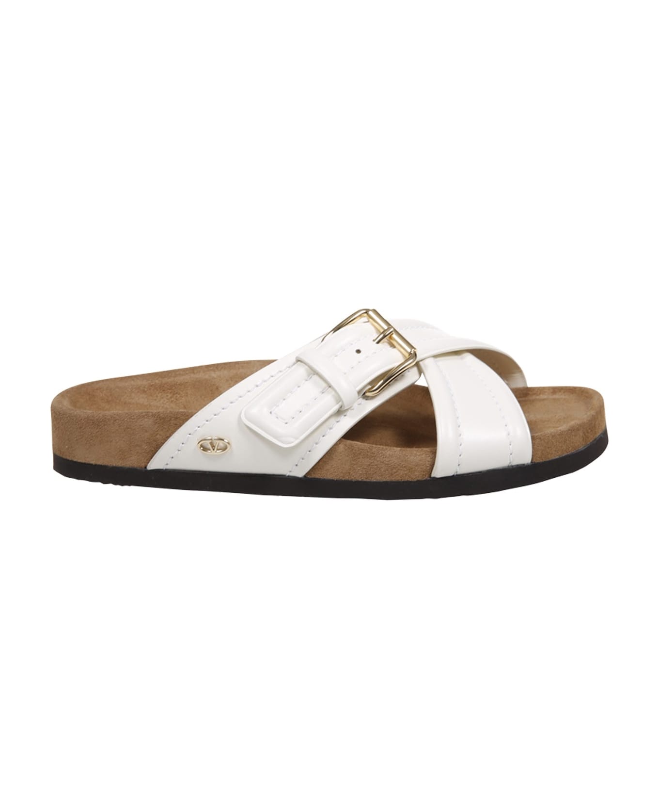 Valentino Garavani Garavani Leather Flat Sandals - White
